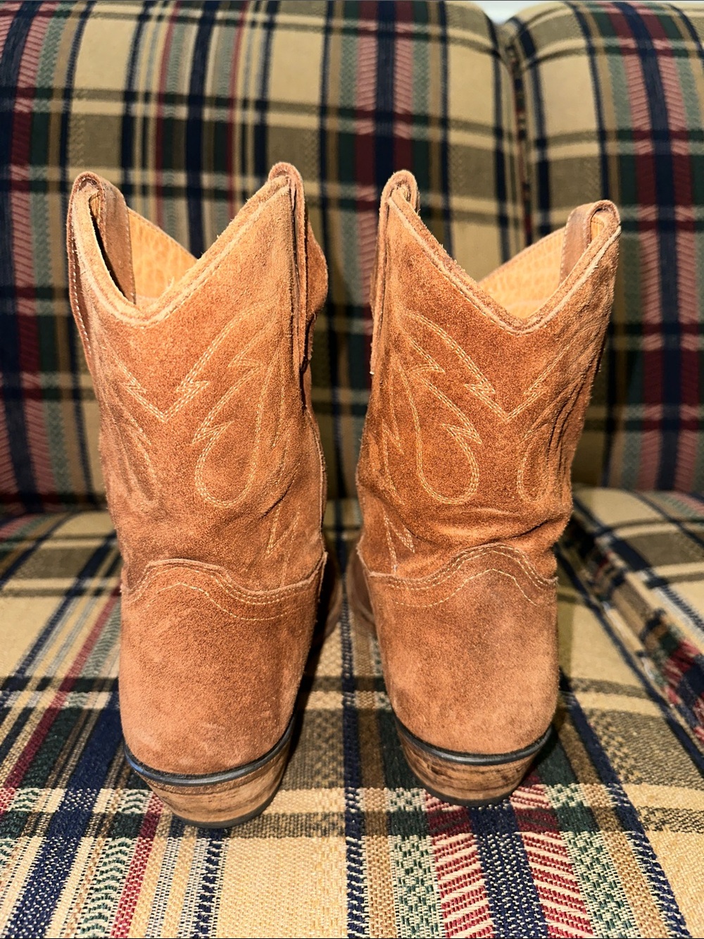 Dan Post Women’s 6.5 Brown Suede Western Cowboy Boots Embroidered Snip Toe - Picture 4 of 9